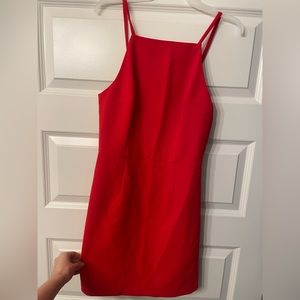 Red holiday cocktail dress